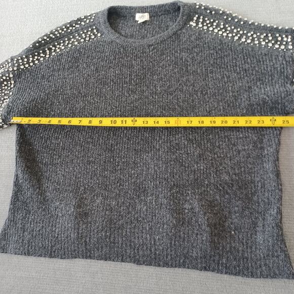 A.N.A. A New Approach Sweater Women XXL Gray Rhinestone Ribbed Knit Casual - Picture 5 of 9